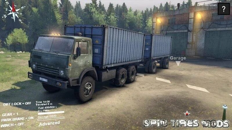 Спинтайрес КАМАЗ 55102. КАМАЗ 55102 спин тирес. Spin Tires КАМАЗ С прицепом. SPINTIRES MUDRUNNER КАМАЗ 55102.