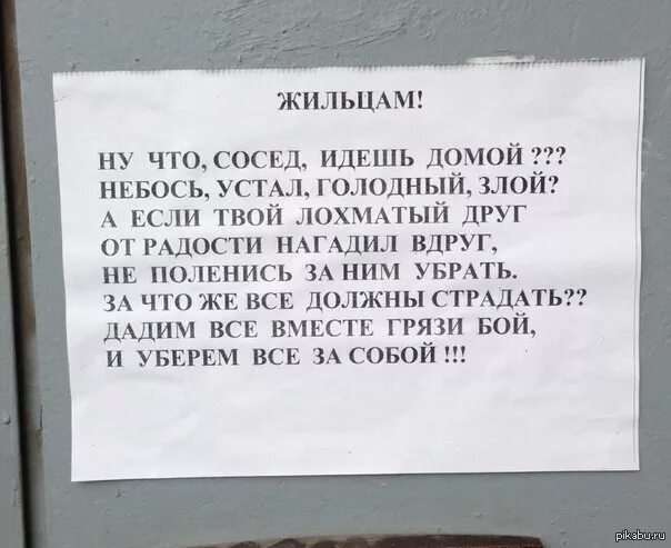 Сосед много хочет. Обращение к соседям. Собаки гадят в подъезде объявление. Объявления в подъезде. Собака соседей гадит в подъезде.