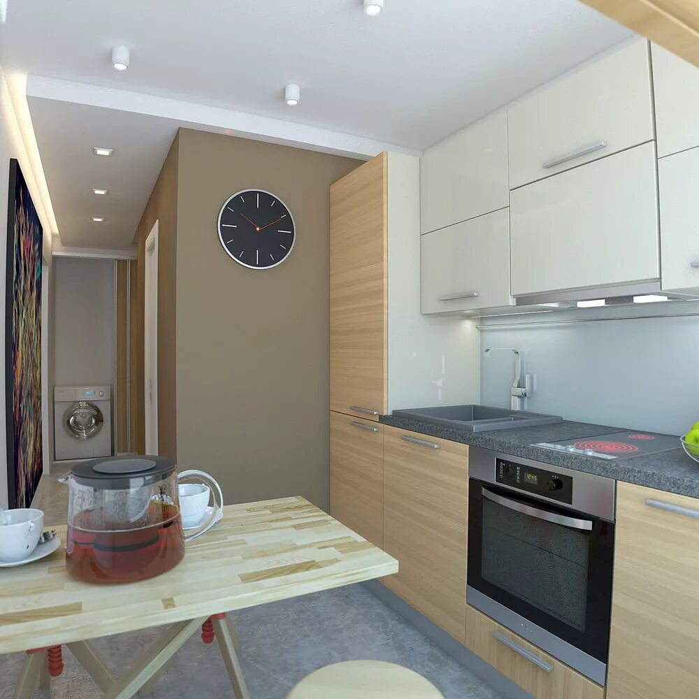 Интерьер маленькой квартиры однокомнатной 33кв. Интерьер кухни в однушке. Кухня в однокомнатной квартире. Интерьер кухни в двухкомнатной квартире.