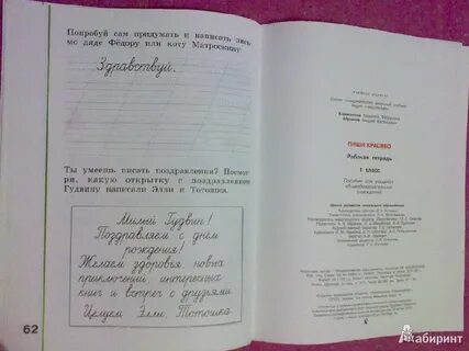 Пиши красиво рабочая тетрадь 1