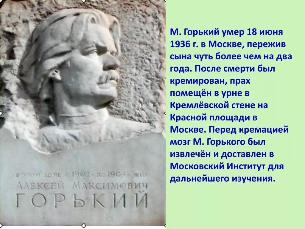 Смерть м горького. А М Горький похоронен. Могила Максима Горького. Смерть Максима Горького.