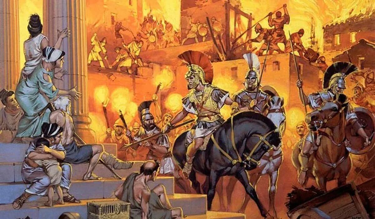 Нападение на рим. Взятие Рима готами 410. 410 Год захват Рима готами. Разграбление Рима варварами картина. Разграбление Рима варварами в 410 году.