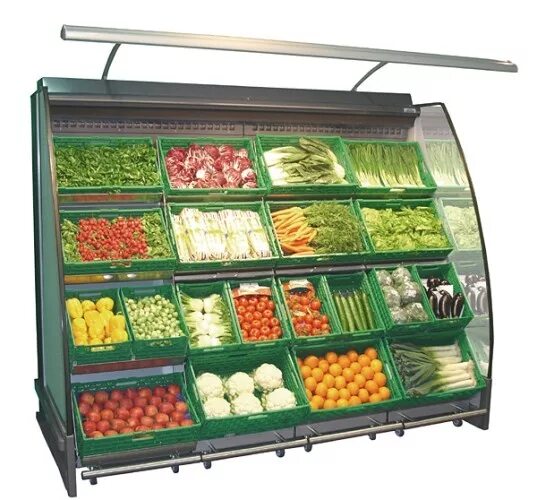 Холодильная горка ФРОВ 2 М. Витрина для овощей. Прилавок для овощей и фруктов. Витрина овощи фрукты. Холодильник для фруктов купить