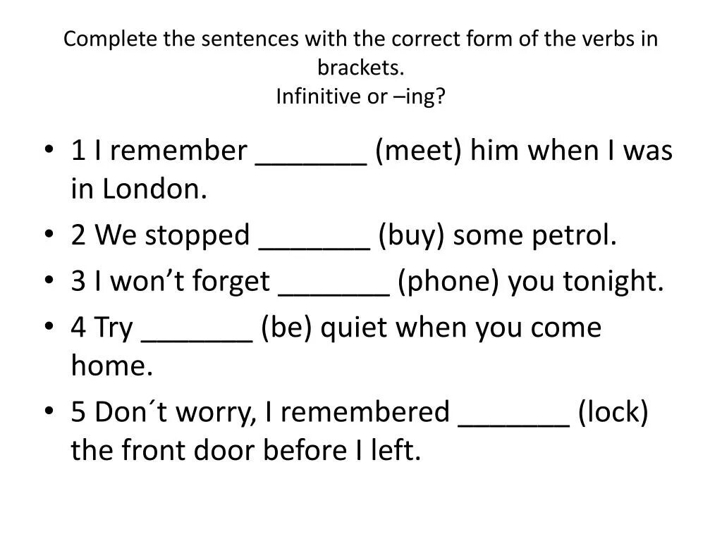 Complete the sentences. Complete the sentences with the correct form of the verbs. Complete the sentences with the correct form of the verbs in Brackets. Complete the sentences with the correct form. Complete the sentences with tags