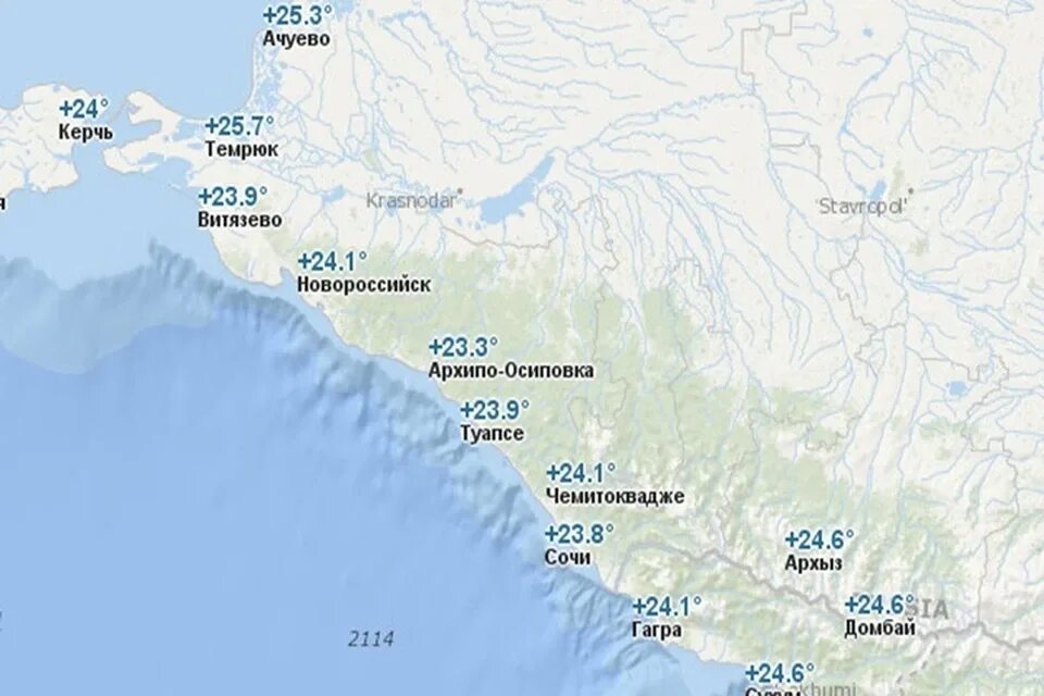 Морской прогноз в адлере высота