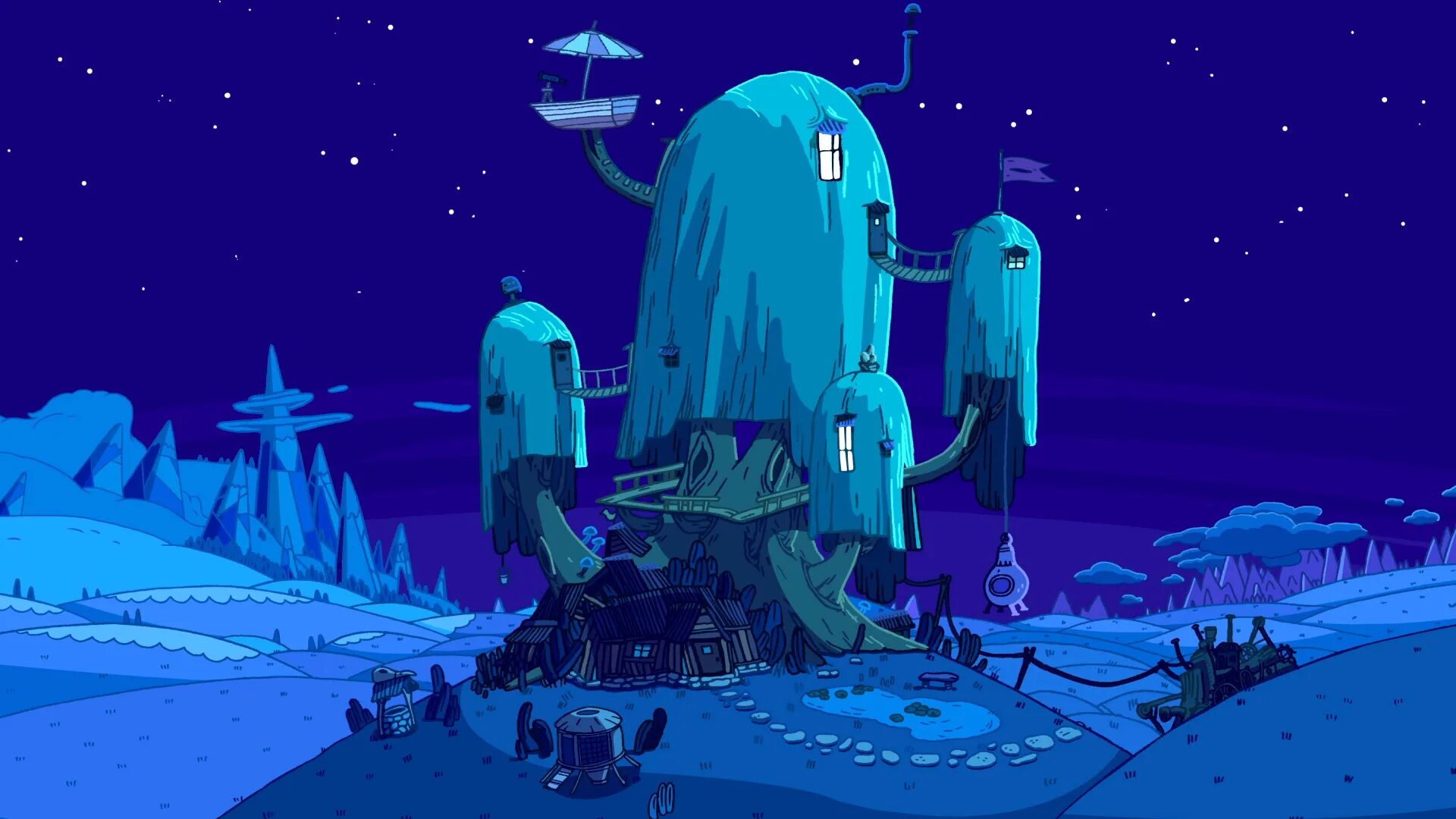 Ночь приключений. Время приключений дом финна и джейка. ночные приключения. время приключений пейзажи ночь. adventure time ночь.