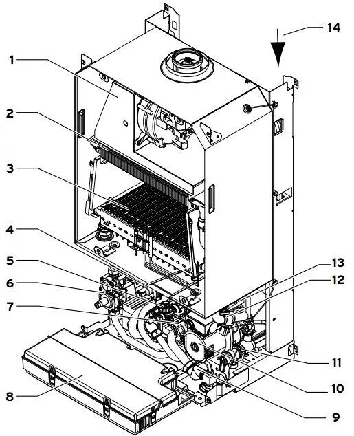 Vaillant turbo fit взрывной чертеж