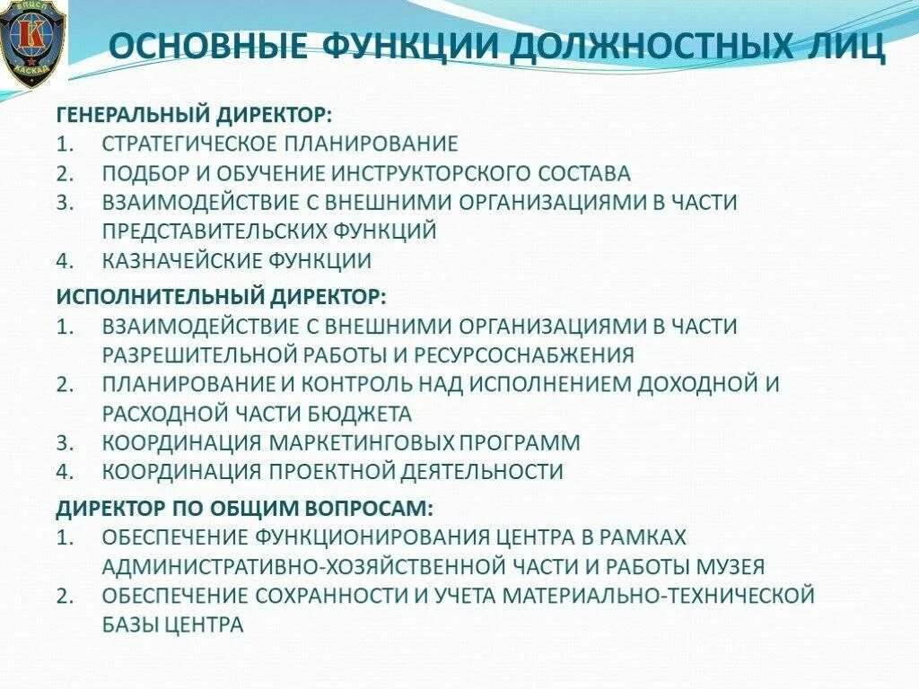 Обязанности исполнительного директора предприятия. Задачи генерального директора. Должностные обязанности руководителя предприятия. Функции генерального директора.