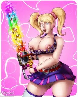 mightycock, juliet starling, lollipop chainsaw, tagme, areolae, bare midrif...
