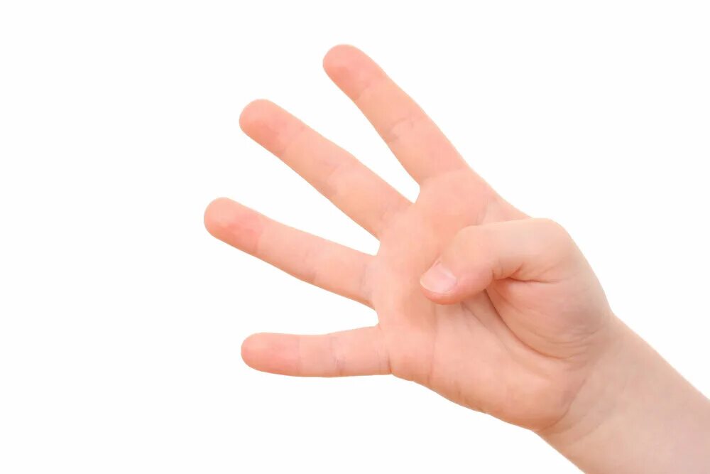 Четыре пальца на руке. Четыре пальца. Жест четыре пальца. Рука с загнутыми пальцами. Ладонь 4 пальца.