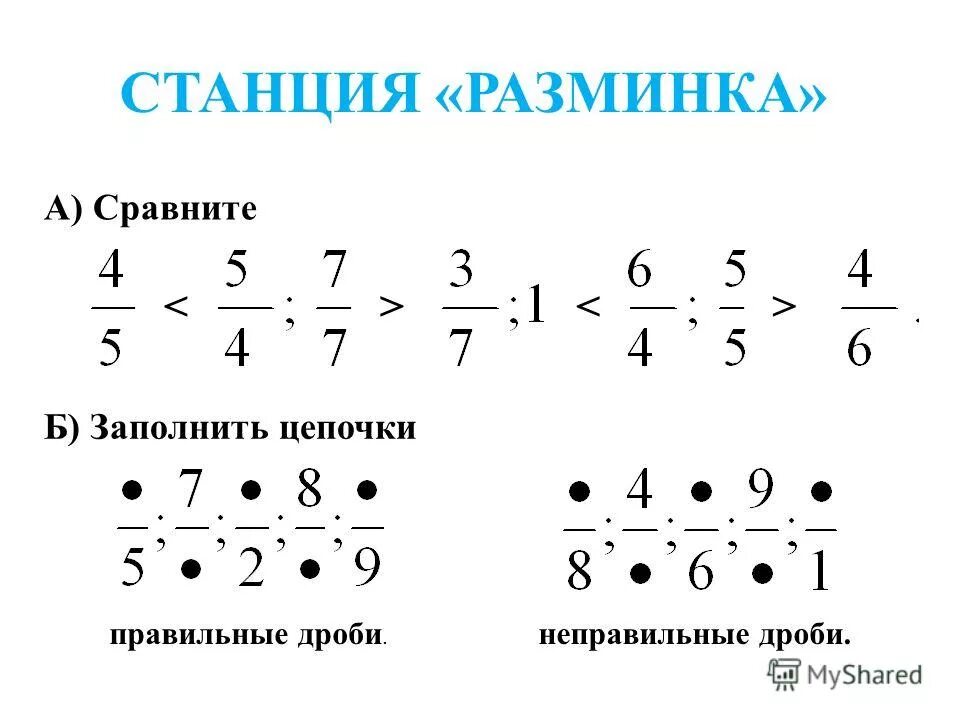правильные и неправильные дроби тест