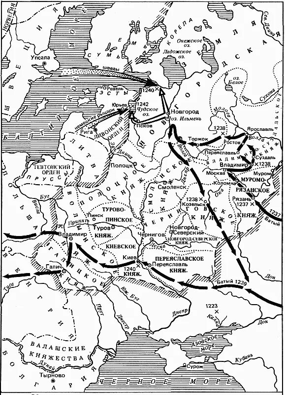 Нашествие Батыя на Русь карта. Походы хана Батыя на Русь карта. Походы Батыя карта ЕГЭ. Карта татаро монгольского нашествия на Русь ЕГЭ. Контурная карта нашествие батыя