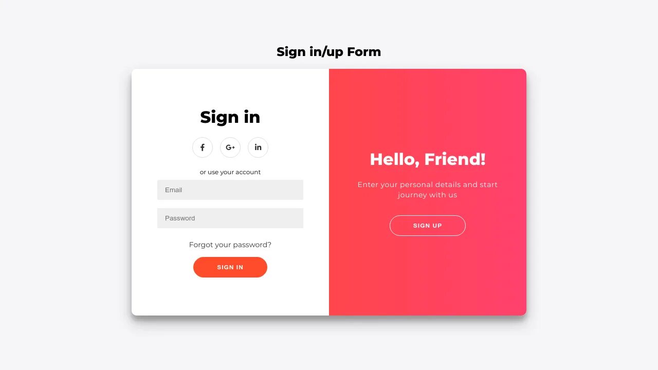 Sign up code