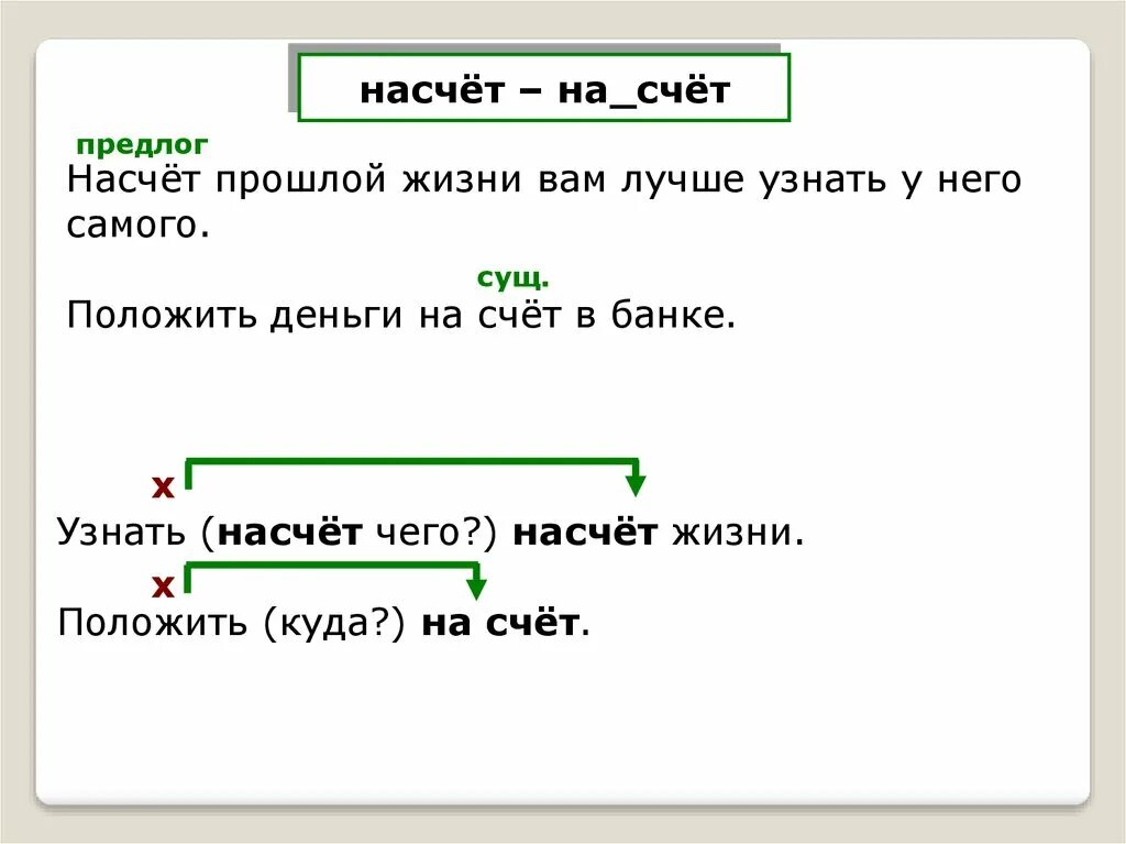 Перевести на счет как пишется