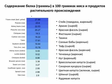 Первое место по белку
