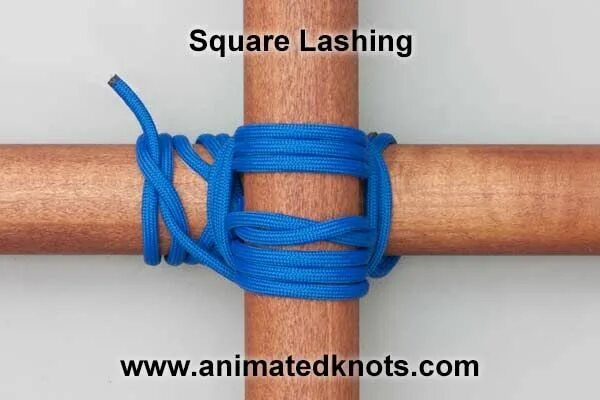 Tied round. Square lashing. Square Knot узел. Lashings.