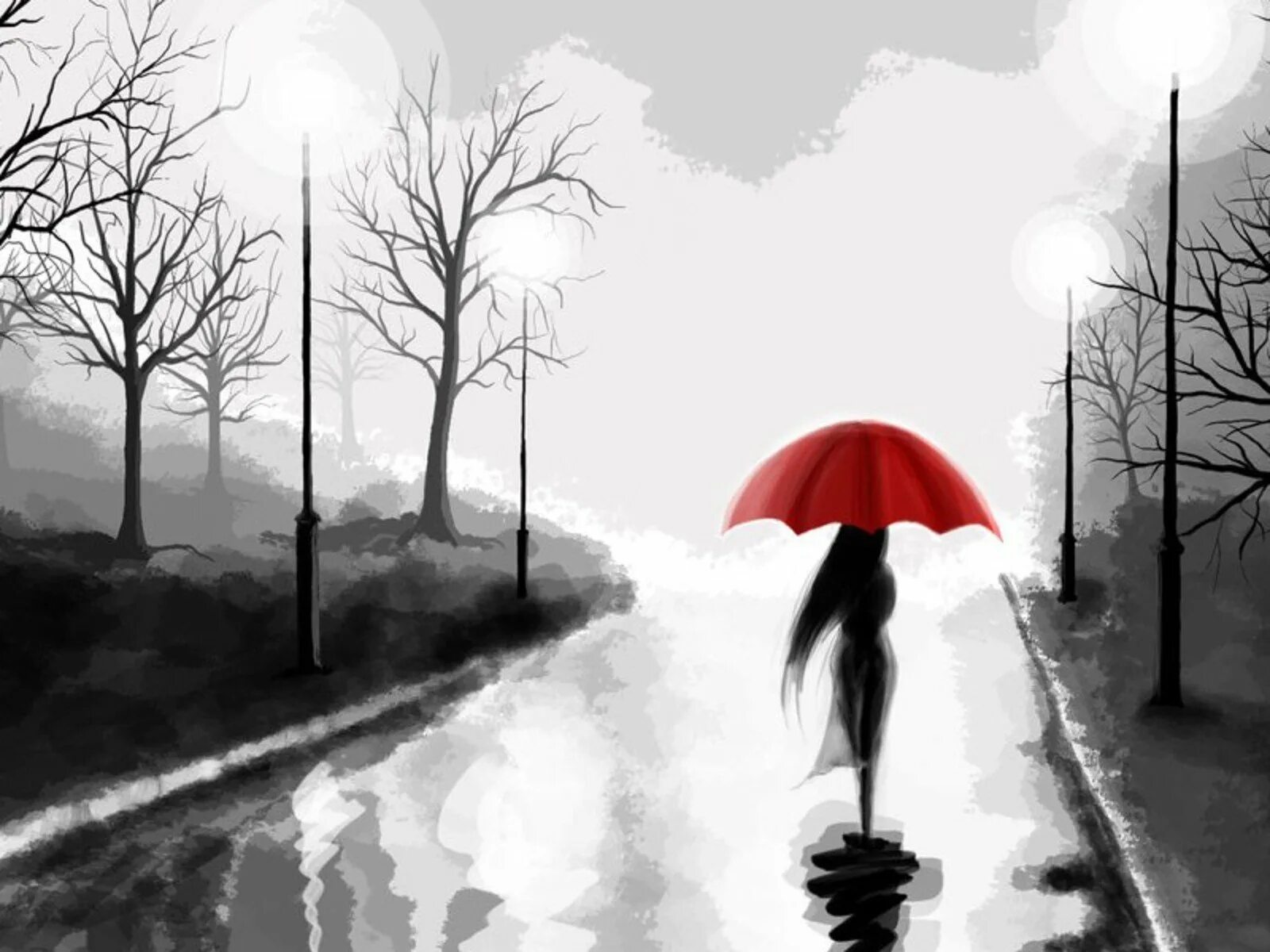 Последнее одиночество три дня дождя. Девушка с красным зонтом. Осень одиночество. Осень дождь одиночество. Уходящая девушка.