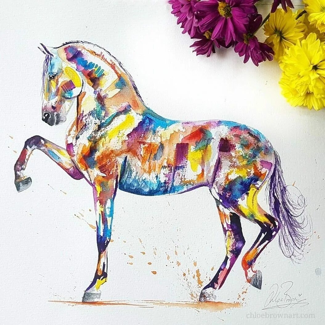Лошадь рисунок. Лошадки разноцветные. Лошадь маркерами. Лошадь фломастерами.