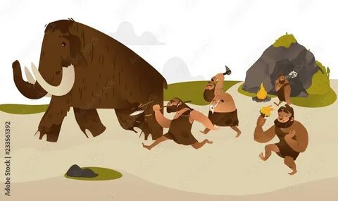 Рисунок как первобытные люди охотились