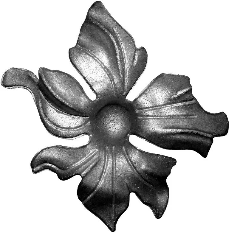 Литой цветок артикул 19-1828. Кованые накладки на камин. Отлить цветок. Разноцветные диски. Кованые цветы.