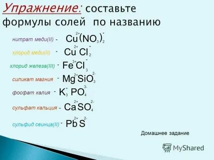 Хлорид в химии формула