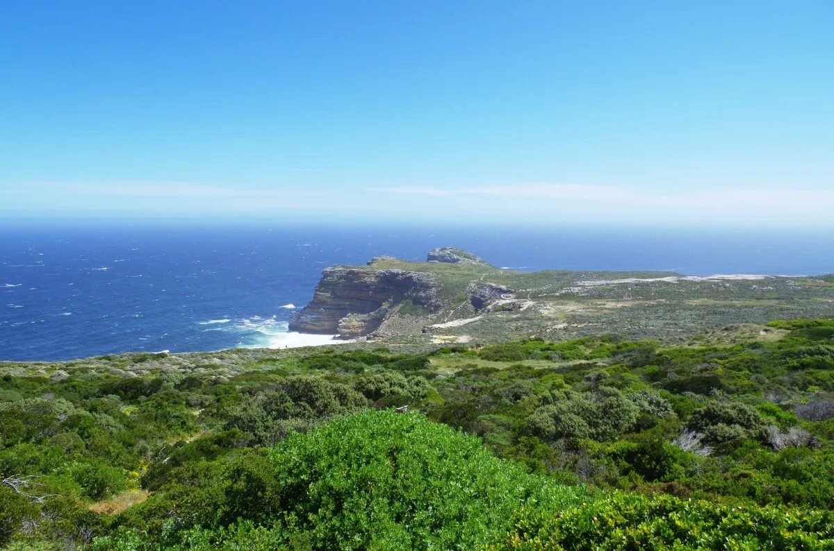 Полуостров южного океана. Заповедник Кейп-Пойнт. Национальный парк Кейп-Пойнт, ЮАР. Мыс Саут Пойнт. Мыс Кейп.