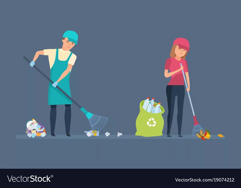 Clean up garbage. Clean up garbage