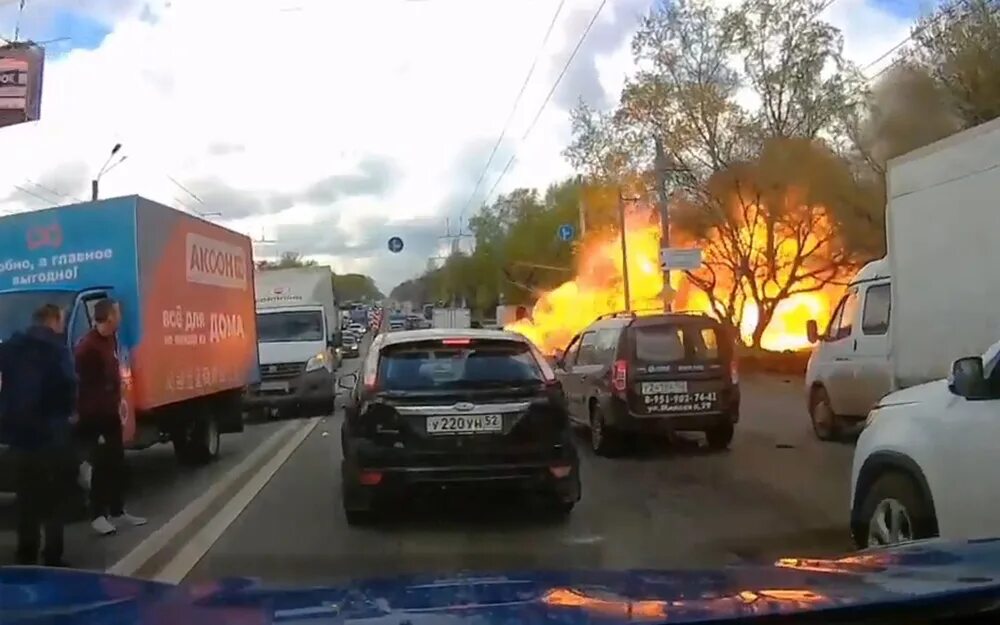 Взрыв машины в Нижнем Новгороде.