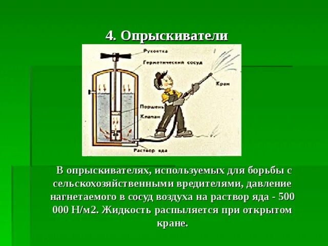 Поршень паскаля. Опрыскиватели закон Паскаля. Закон Паскаля 7 класс физика. Опрыскиватель смешной. Опрыскиватель презентация.