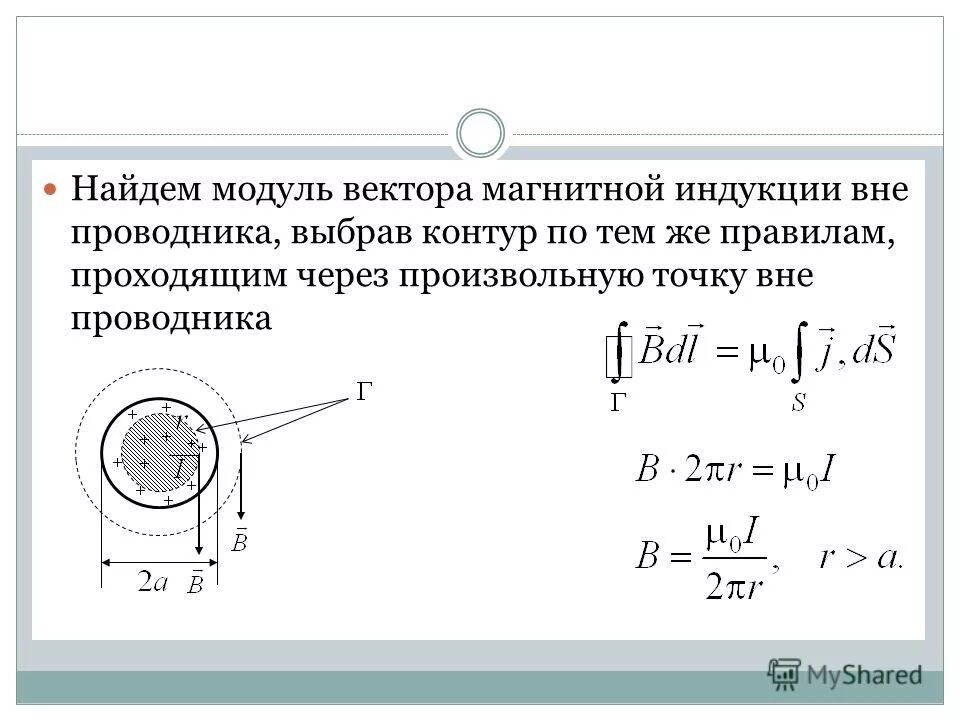 Модуль вектора магнитной индукции определяется формулой