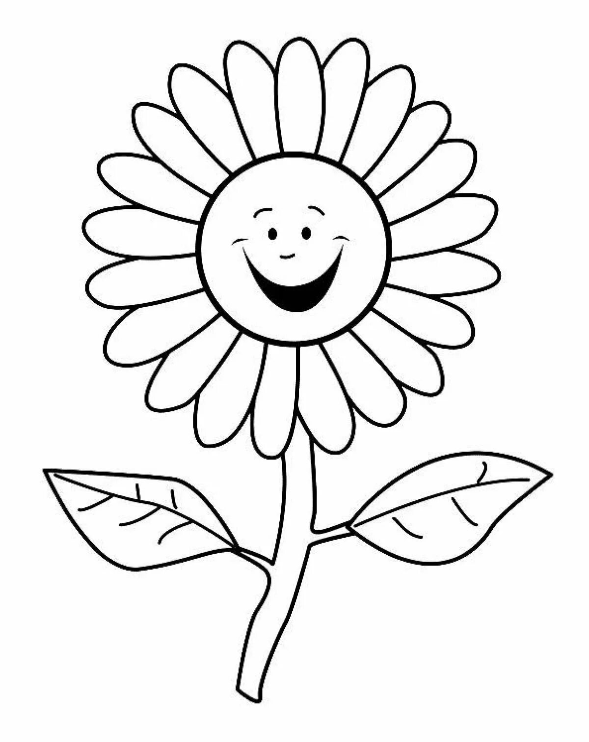 раскраска ромашка для детей 3 4 лет