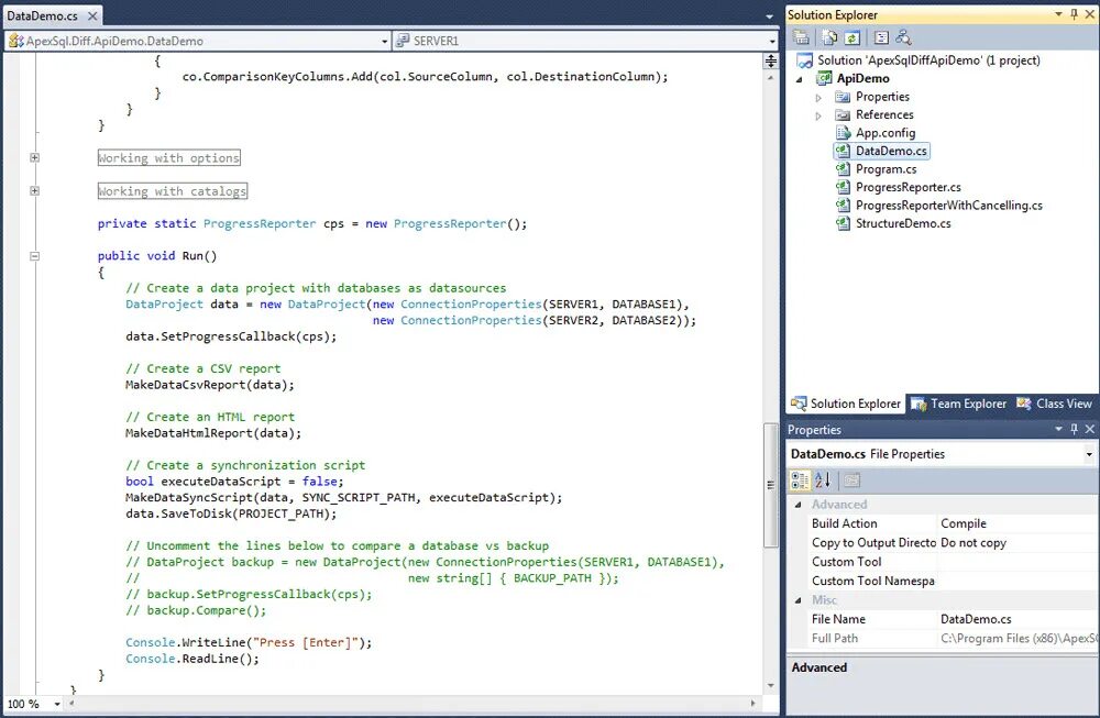 Data scripts. H2 database engine. rad studio.