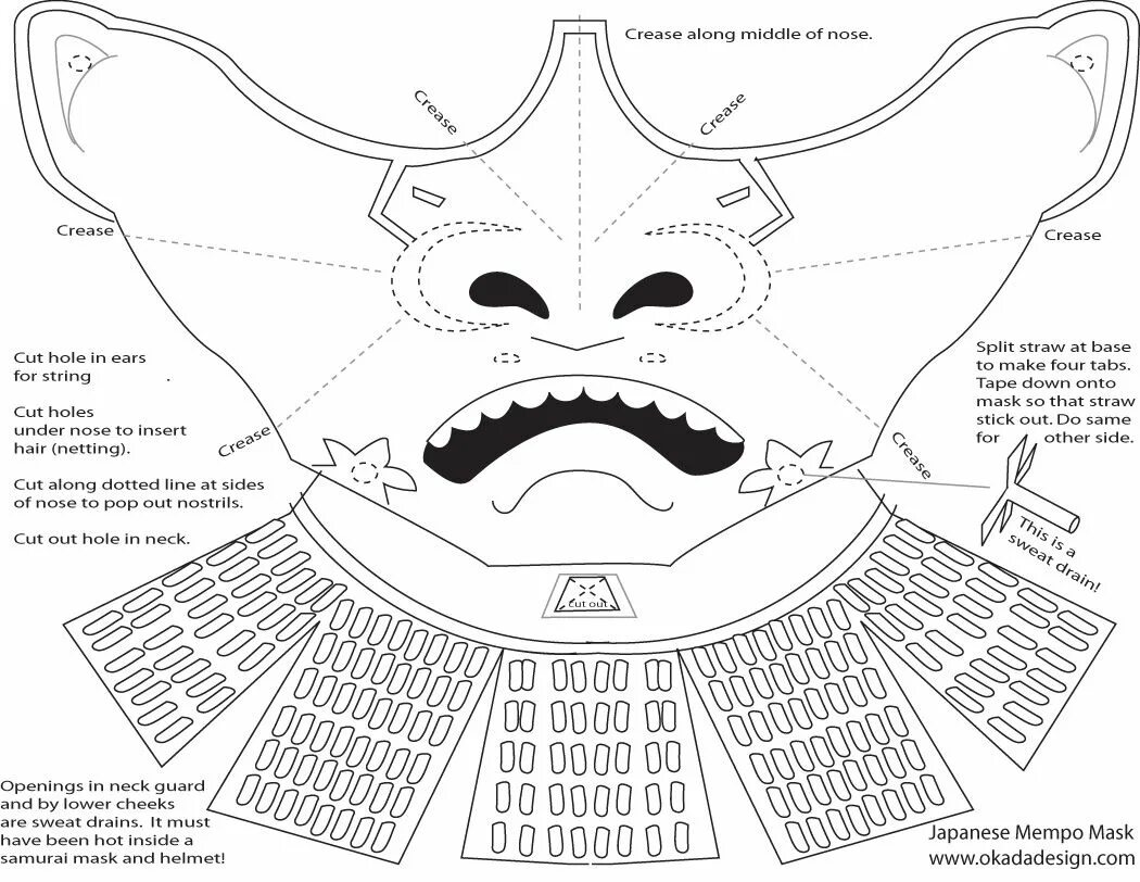 Схема маски из бумаги. Шлем самурая чертеж. Доспехи самурая схема. Самурайский доспех выкройка. Маска самурая чертеж.