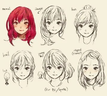 Anime #Draw #Easy Hairstyles drawing #Female #Hair #Hairstyle