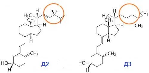 Чем отличаются витамины д. Витамин д3 формула химическая. Витамин д д2 д3. Строение витамина д2 и д3. Витамин д2 и д3 формула.