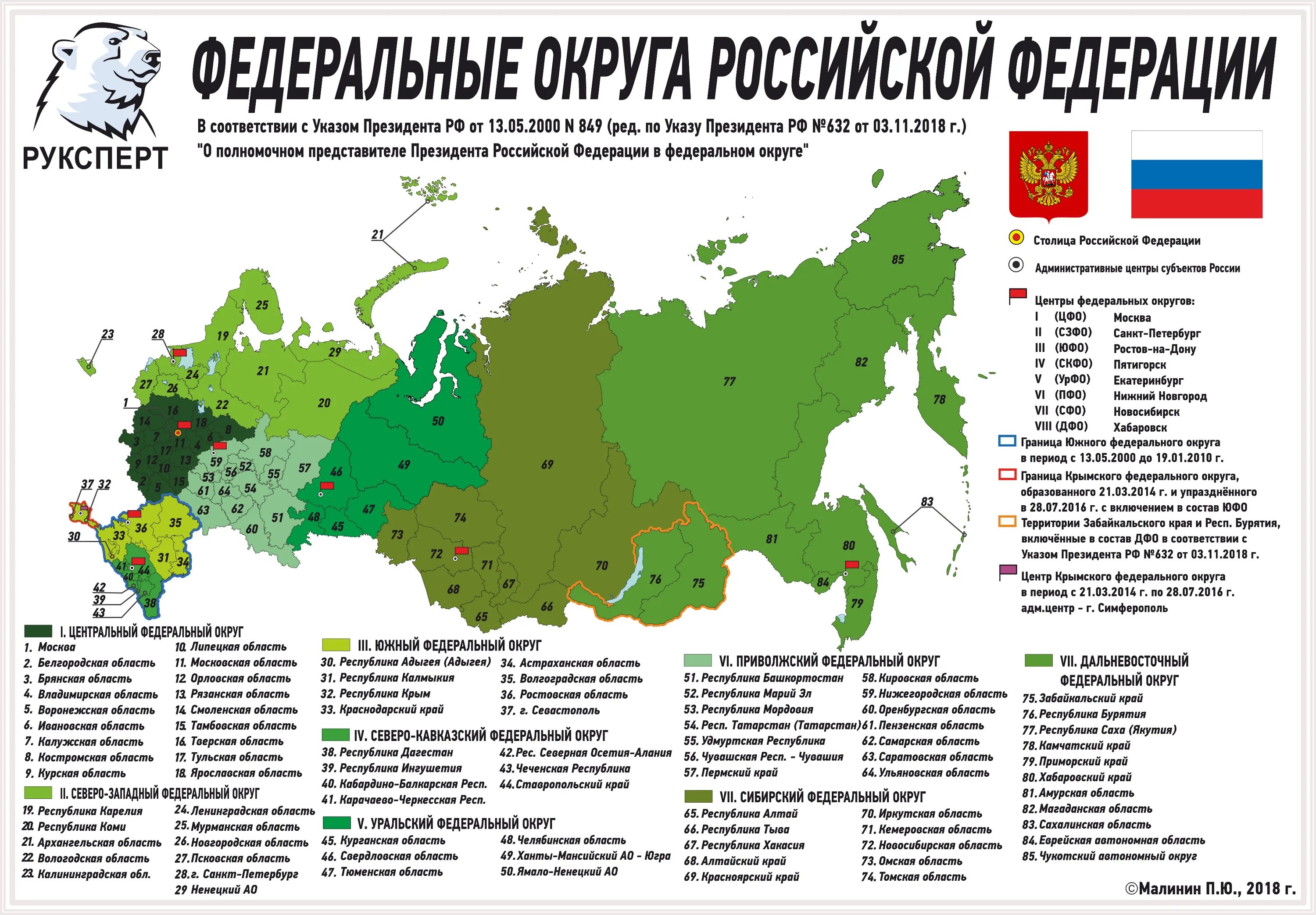 Новые территории россии города. Федеральные округа РФ на карте. Центры федеральных округов России на карте. Федеральные округа и субъекты РФ. Федеральные округа России сколько.