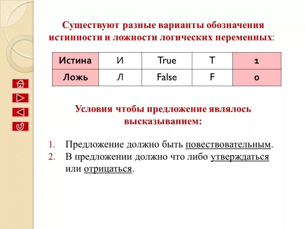 Критерии истинности и ложности. Верные обозначения истинности/ложности логических высказываний. Истинность и ложность Информатика. Истинность и ложность высказываний. Определить истинность данных высказываний