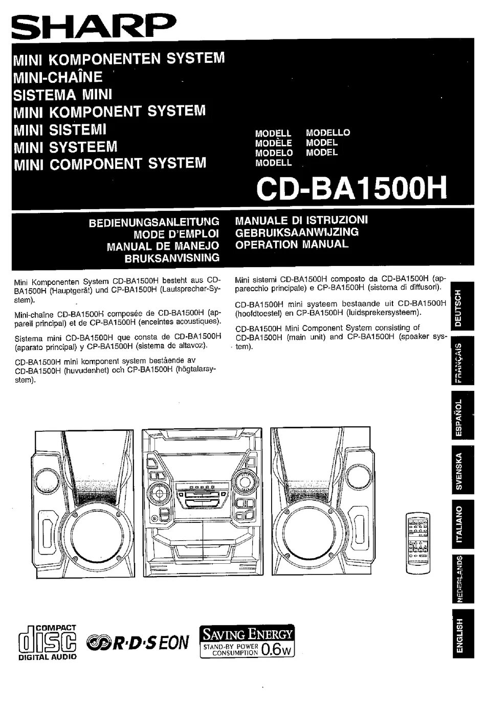 Cd ba. Sharp CD-ba1500. Музыкальный центр Sharp CD-ba1500h. Sharp CD-ba1500h характеристики. Sharp CD-ba1500h ха характеристики.