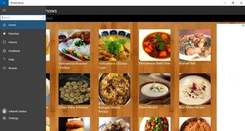Recipes show recipe