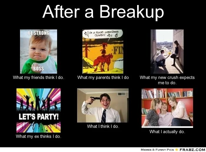 My friend thinks that. After a Breakup. After a Breakup meme. What my parents think meme. Memes about Breakup.