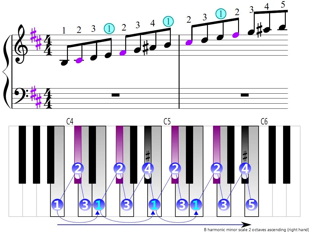 B бемоль минор. Ми бемоль минор. Си бемоль минор. Harmonic Scale стойки.