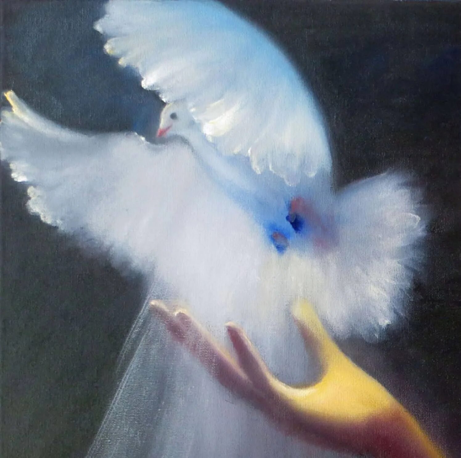 Белая птица новое чудо сюжет. Птица души. Живопись белая Голубка. Голуби на картинах художников. Белая птица живопись.