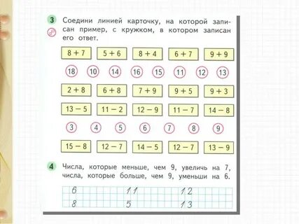 Табличное сложение и вычитание 1 класс презентация