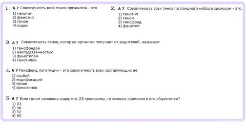 Тест по генетике медицинский колледж