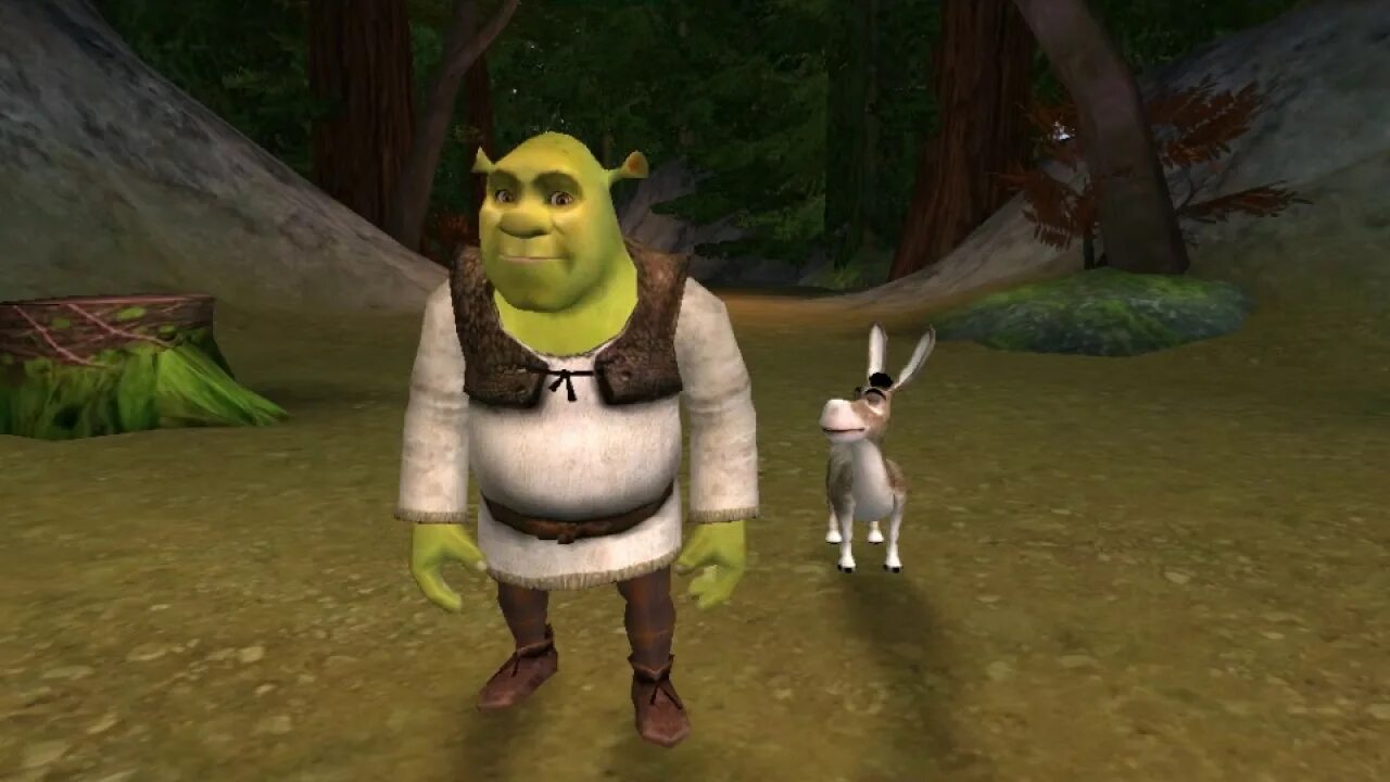 Игра шрек 2 часть 2. Shrek 2 игра осел. Игра Шрек 2004. Шрек 2 игра кот в сапогах. Конь Шрек 2 игра.