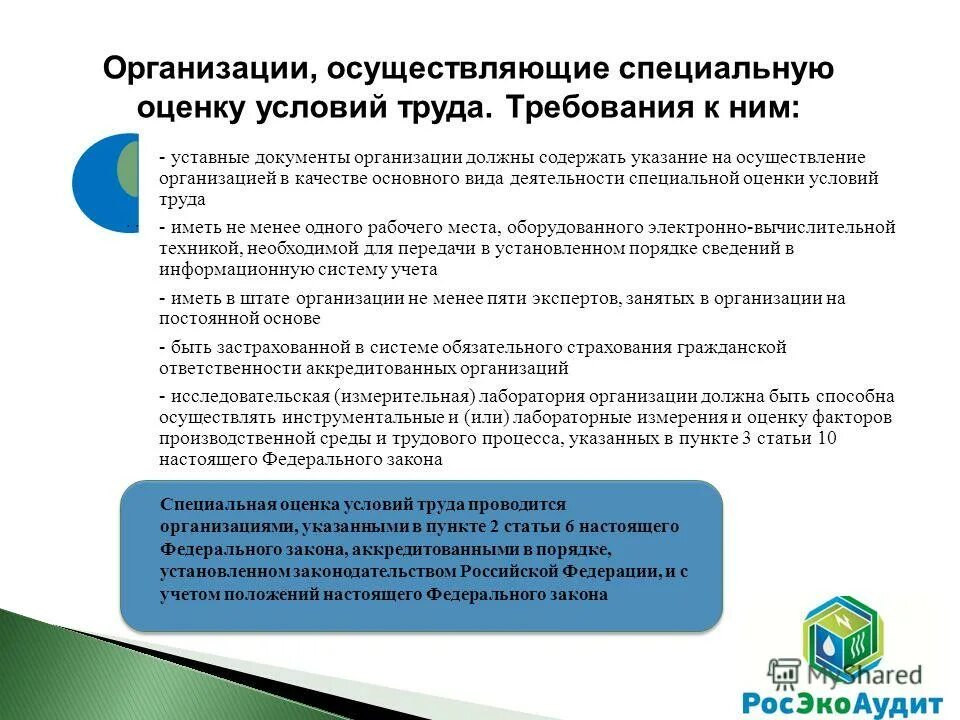 Предприятия проводящие специальную оценку условий труда