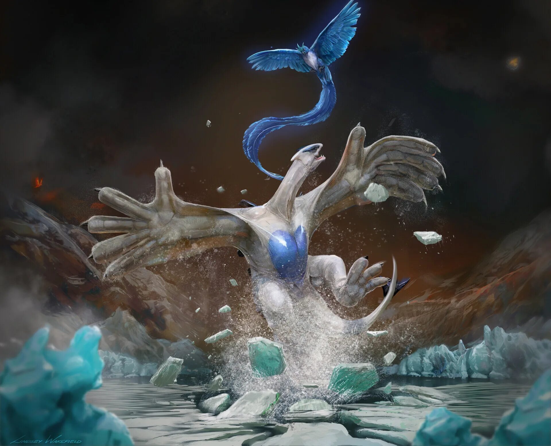 Legend birds. Лугия. Pokemon Lugia Art. ARTSTATION Lugia Pokemon.