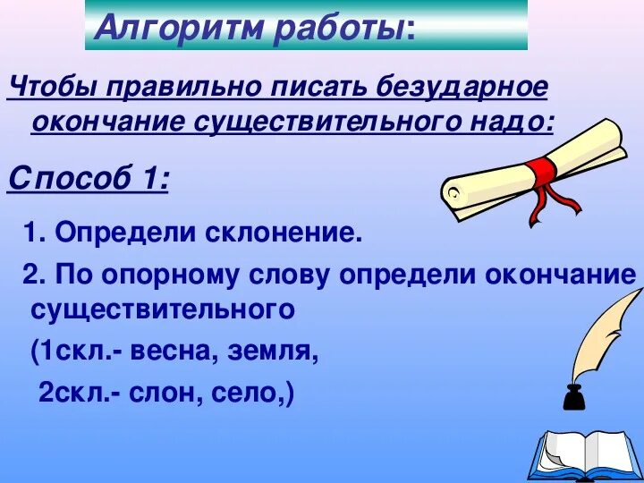 Повторяем правописание безударных окончаний имен существительных. Алгоритм правописание безударных окончаний имен существительных. Алгоритм проверки безударных окончаний имен существительных. Алгоритм проверки безударного падежного окончания существительных. Алгоритм написания безударных окончаний имен существительных.