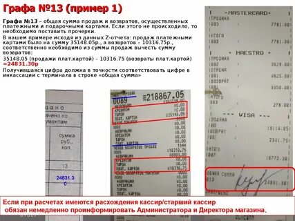 Отчет терминала за день