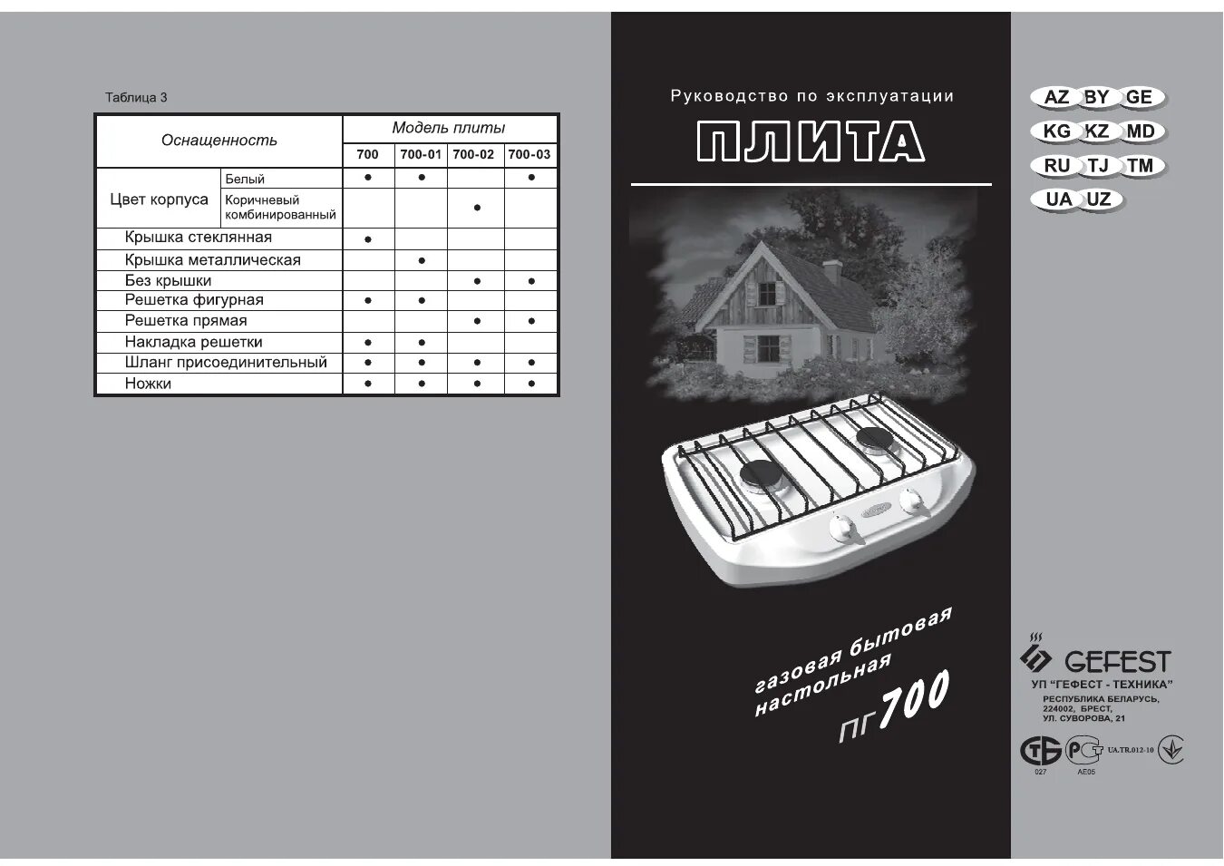 Газовая плита гефест эксплуатация